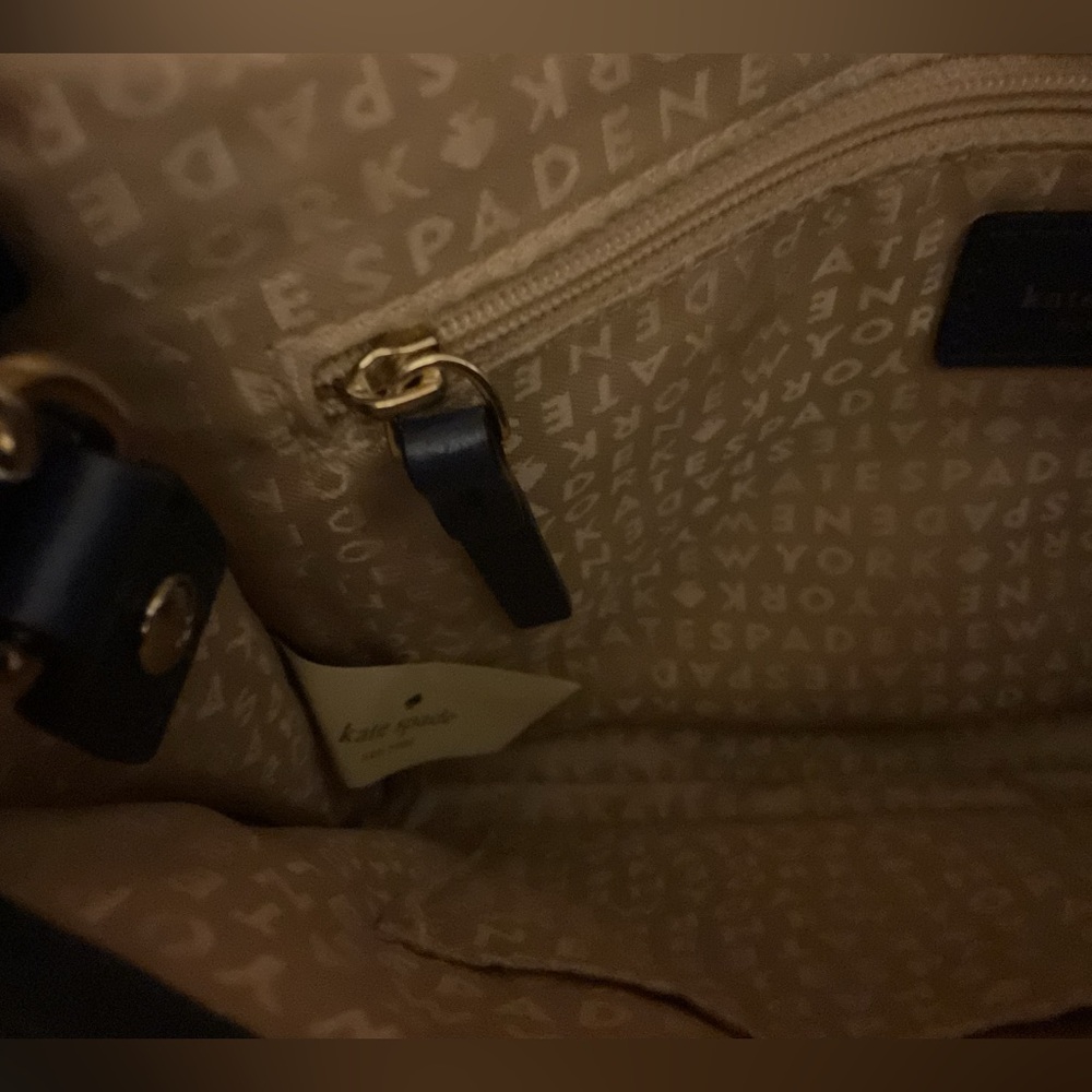 Kate Spade New York Navy Flap Bag Gold Chain Shoulder/Crossbody NWOT w/ Dusty - Picture 9 of 13